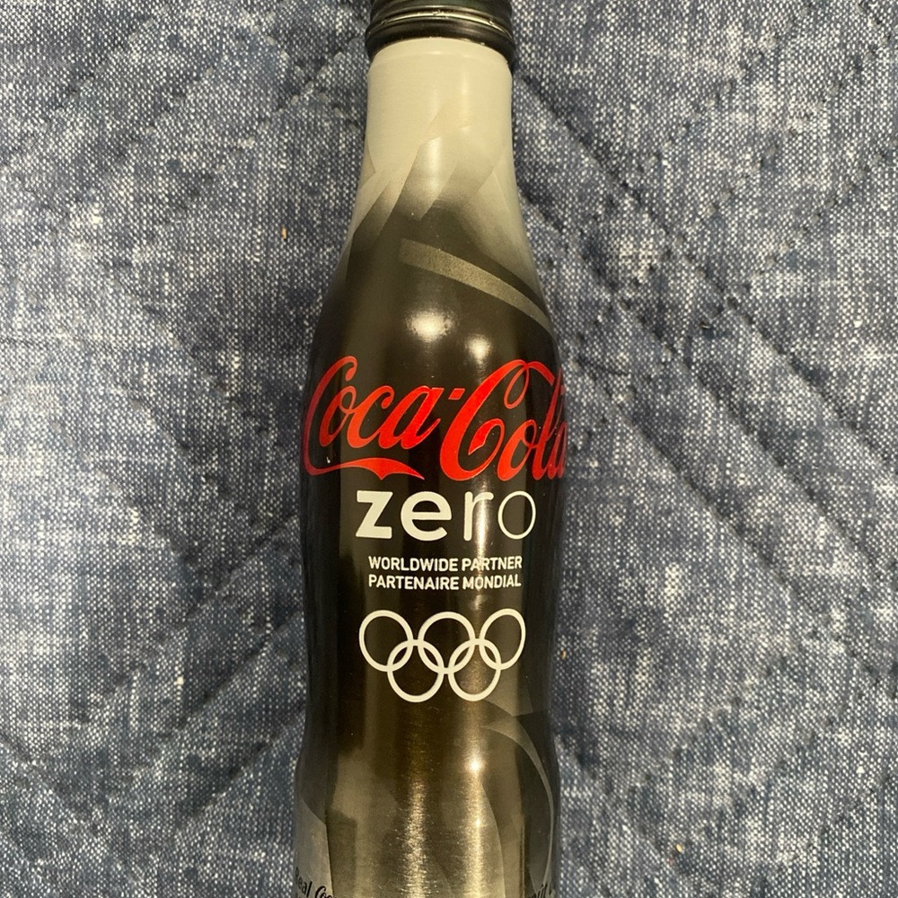 2010 Vancouver Olympic Coca Cola Empty Aluminum Bottle Coke Zero